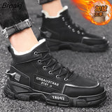 Men Boots Men's Winter Shoes Fashion Snow Boots Shoes Plus Size Winter Sneakers Ankle Men Shoes Winter Boots Black Blue
