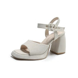 2023 Chunky High Heel Women's Sandals Platform Ankle Strap Buckle Sandals European Fashion Party Sandals Spring