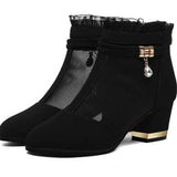Women's Boots Women's High-heeled Sandals Women's Chunky Heel Short Boots Women's Shoes Summer New Black Shoes Women's