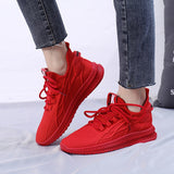 Fashion Spring Female Sneakers Women Shoes Korean Mesh Yellow Ladies Shoes Woman Lace Up Red Black Casual Shoes