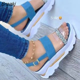 Women Golden Sandals Platform Heels Cross Strap Ankle Peep Toe Beach Party Ladies Shoes Zapatos Sandals shoes for