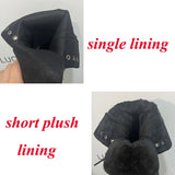 Brown Platform Ankle Boots Women Autumn Winter Thick Bottom Motorcycle Boots Woman Thicken Warm Lace Up Shoes