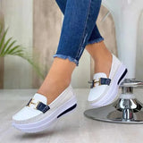 Breakj Autumn 2023 Thick Bottom Round Head Female 40-43PU Light-Mouthed Women's Flat-Soled Single