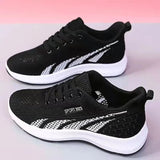 New Woman Sports Shoes Fashion Breathable Mesh Vulcanized Shoes Women Flat Casual Shoes Outdoor Lace Up Training