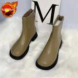 Chunky Waterproof Short Shoes for Woman Platform Booties Round Toe Women's Ankle Boots Free Shipping and Low Price