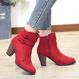 Women's Boots 2023 Ankle Boots for Women High Heel Autumn Shoes Women Fashion Zipper Boots Size 43 Casual Boots Botas