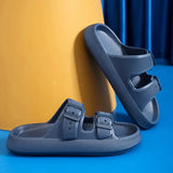 Adjustable Buckle Platform Slippers Women Summer Beach Non Slip Cloud Slides Sandals Woman Couple Soft Sole Eva