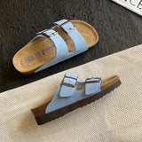 Shoes Woman 2024 Slippers Flat Platform Pantofle Luxury Slides New Rubber Designer Fashion PU Female Shoes Womens Slippers
