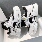 Reflective Platform Sneakers Women Shoes Korean Lace Up Sport Chunky Sneakers Mixed Color Women's Casual Vulcanize