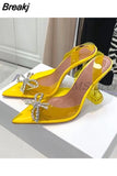Bowknot Women Pumps Clear Heels For Women Transparent Shoes Summer PVC Slingback High Heel Sandals Ladies Jelly