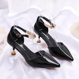 Temperament Pointed Sandals Women's Summer New Word Buckle With Baotou Single-Shoe