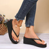 Wedge Flip Flops for Women 2023 Fashion Clip Toe Platform Slippers Woman Lightweight Thick Bottom Non Slip Beach