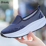 Mesh Women Shoes Platform Loafers Autumn Slip On Breathable Women Casual Flats Zapatos Mujer Size