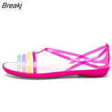 New 2023 Jelly Sandals Women Casual Flat Non-slip Sandals Fashion Outdoor Casual Non-slip Beach Shoes Sandalias De