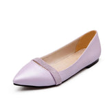 Women Flats 2023 New Large Size 34-49 Shoes Elegant Crystal Elastic Band PU Leather Solid Female Shoes Zapatos De