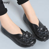 Women Flats 2022 New Fashion Ballet Shoes Moccasins Women Shoes Genuine Leather Loafers Non-slip Ladies Shoes Women Mom