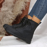 Autumn New Women's Boots Solid Soft Leather Ankle Boots Ladies Round Toe High Top Casual Shoes Plus Size35-43 Flat