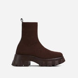 Breakj Boots Wish New Fashion Round Head Fly Woven Thick Bottom Plus Size Short Tube Women's