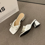Women Lightweight High Heels Flip Flops Women 2024 Summmer Clip Tie Platform Bow Slippers Woman Peep Toe Beach