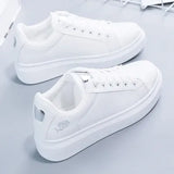 Women Casual Shoes New Spring Fashion Embroidered White Breathable Flower Lace-Up