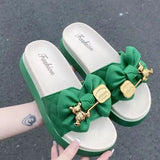 Fashion Bowknot Women's Slippers Summer Women Slippers Indoor Outdoor Flip Flops Beach Shoe Home Non-slip EVA