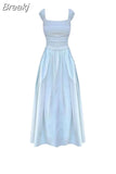 Summer Pure Color Bodycon Midi Dress Office Ladies Slim French Elegant Dress Casual Sleeveless Korean Style Dress