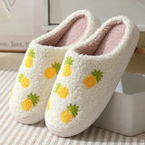 Cartoon Cotton Slippers for Women 2023 Winter Warm Soft Sole Indoor House Slippers Woman Flats Non Slip Couple Plush
