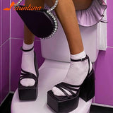 New Platform Sandals For Women Hoof Heels High Platform Chunky Heels 2023 Summer Sexy Elegant Fashion Woman Sandals