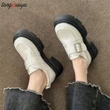 Student Shoes Girl Lolita Shoes Vintage PU Leather Platform Mary Janes Shoes Womens Japanese Style JK Uniform