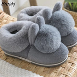Slippers Women Cute Winter Warm Slipper Couple Indoor Home Plush Shoes Ladies Comfort Soft Shoes Women Rabbit