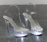 Up Glowing Shoes Woman Luminous Clear Sandals Women Platform Shoes Clear High Heel Transparent Stripper Wedding
