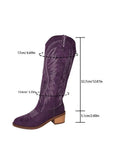 Breakj Large-Size Retro Embroidery V-Mouth Martin Boots Women Autumn And Winter Coarse And Mid-Clinity Net Red Knight