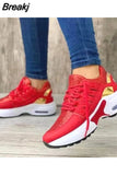 New Thick Bottom Sneakers Fashion Casual Wedge Sneakers Ladies Lace Up Mesh Women Vulcanized Shoes Plus Size Women's
