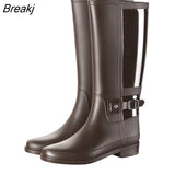 Waterproof Yellow Rain Boots Female Knee-high Fashion Women Rubber Rain Boots Girls Shoes Rainboots PVC Rain Shoes