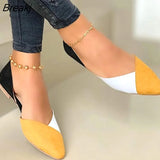Casual Shoes Flock Flats Shoes Women Point Toe Slip On Boat Shoes Low Heel