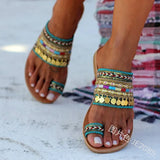 Women Sandals Summer Greek Style Boho Folk-custom Ladies Flat Shoes Casual Breathable Comfortable Beach Women