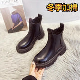 Autumn Winter Boots Women 2023 Platform Brown Black Ankle Boots for Women Retro Shoes Fur Short Chunky Punk