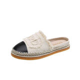 Shoes Women's 2024 New Summer Casual Flat Bottom Baotou Half Slippers Shoes for Women Designer