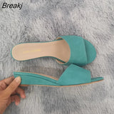 Women Slippers Elegant Summer 3cm Velvet Mules Wedge Sandals Slippers Open Toe High Heels Casual Dress Woman