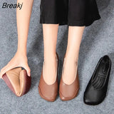 Autumn Women Slip on Shoes Black Loafers Comfort Flats Grandmother Shoes Brown Sneaker Plus Size 43 Zapatos