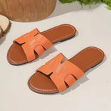 Breakj New 35-42 Women's Summer Large Size Wearing A Word Beach Soft Bottom Side Cold