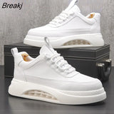 in Men Casual Sneakers Platform White Shoes Leisure Male Sneakers Non-slip Men's Vulcanized Shoes Air Cushion Board