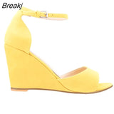 Women's Open Toe Ankle Strap Buckle Wedge High Heels Sandals Party Wedding Dress Ladies Sexy
