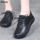 Newest Designer Woman Flats Breathable Sew Oxford Sneakers Women Casual Lace Up Split Hollow Moccasins Loafer
