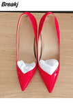 concise elegant shoes 10cm 12cm super high stiletto heel pointed toe office daily wear women Cleavage pumps black