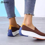 women summer pumps low heels wedges breathable mesh slip on sneakers plus size shoes woman