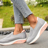 Women Sneakers Slip-On Spring Summer Cushioning Sports Shoes for Female Wine Red Comfortable Women's Loafers