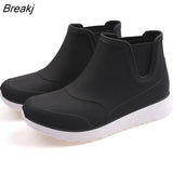 Rain Shoes Women Waterproof Shoes Short Tube Plus Plush Non-slip Rain Boots Adult Outdoor Waterproof Car Wash Shoes