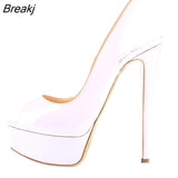 New 2023 Women Sandals Sexy 14CM Super High Heels Open Toe Platform Sandals Gladiator Party Dress Red Wedding