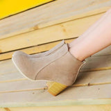 Woman Autumn Winter 2023 Chunky Heels Zip Shoes Luxury Fashion Chelsea Ankle Women's Boots Size